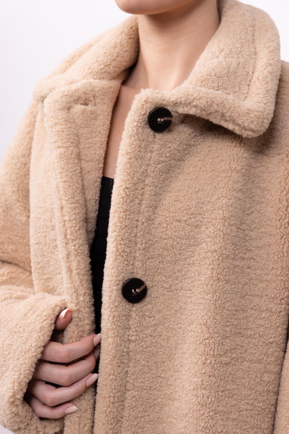 MANTEAU LONG EN FAUSSE FOURRURE MOUTON - K-ZELL PARIS