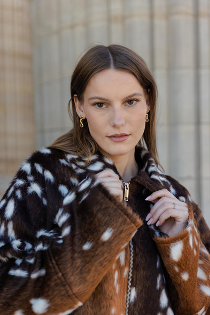 VESTE FAUSSE FOURRURE AVEC IMPRIMÉ BAMBI - K-ZELL PARIS