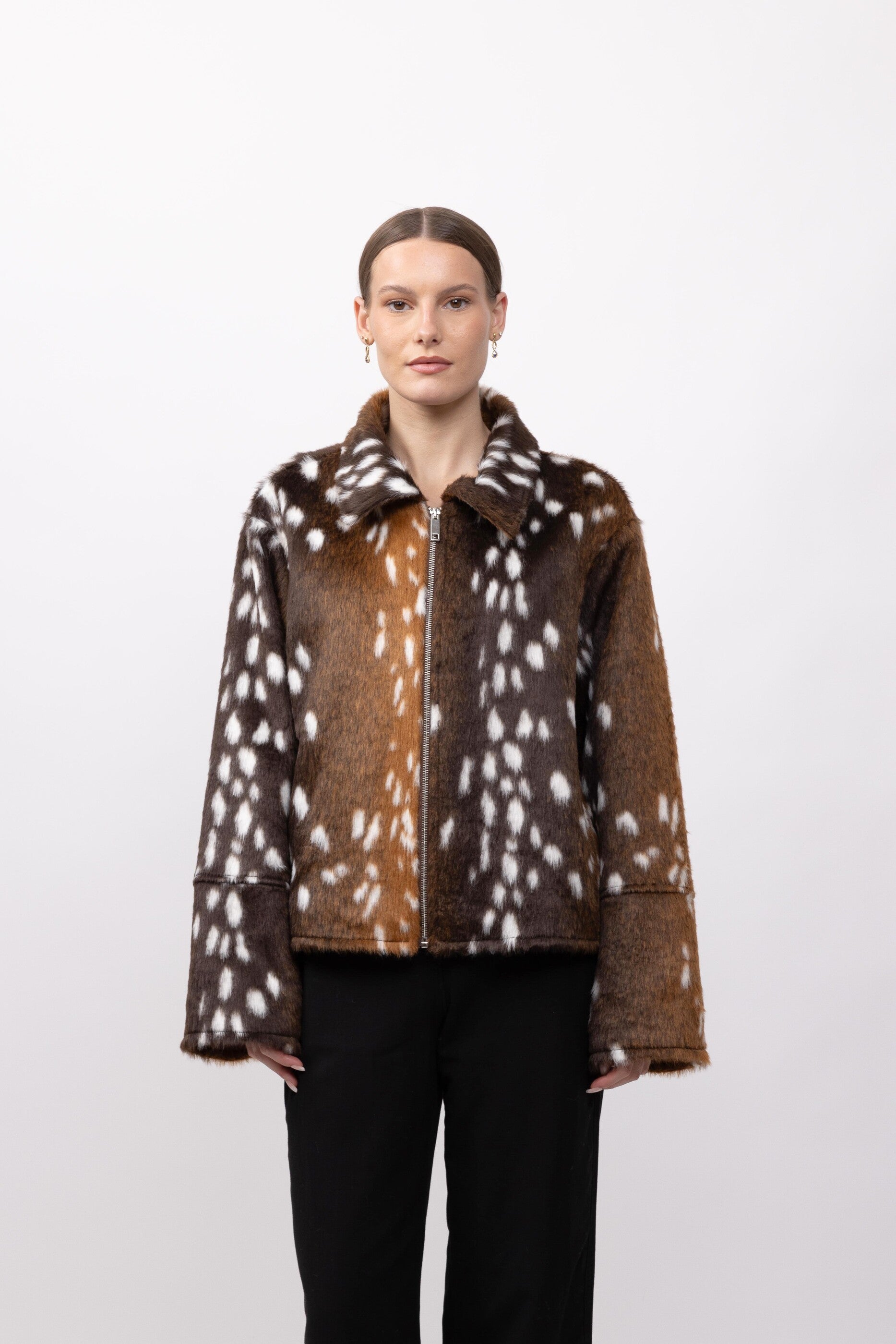 VESTE FAUSSE FOURRURE AVEC IMPRIMÉ BAMBI - K-ZELL PARIS