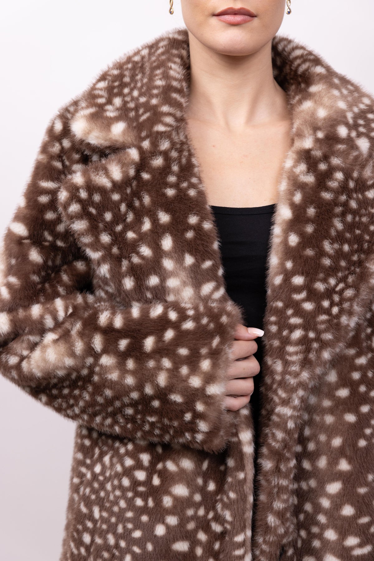 MANTEAU FAUSSE FOURRURE IMPRIMÉ BAMBI - K-ZELL PARIS