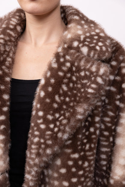 MANTEAU FAUSSE FOURRURE IMPRIMÉ BAMBI - K-ZELL PARIS