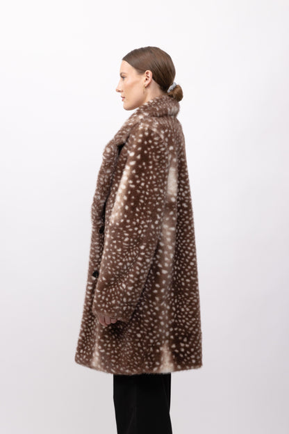 BAMBI PRINT FAUX FUR COAT