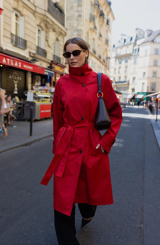 HIGH-COLLAR TRENCH COAT