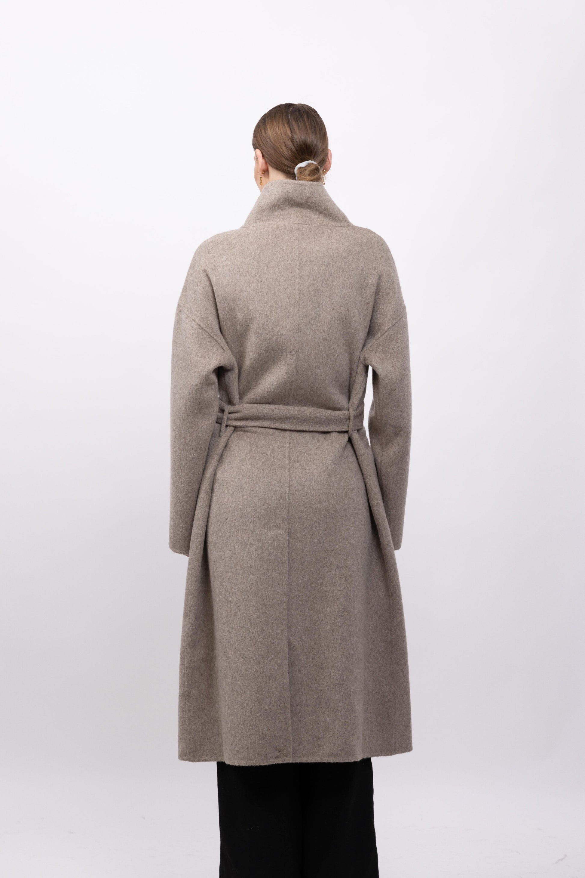 MANTEAU LAINE À COL MONTANT - FAIT MAIN - K-ZELL PARIS