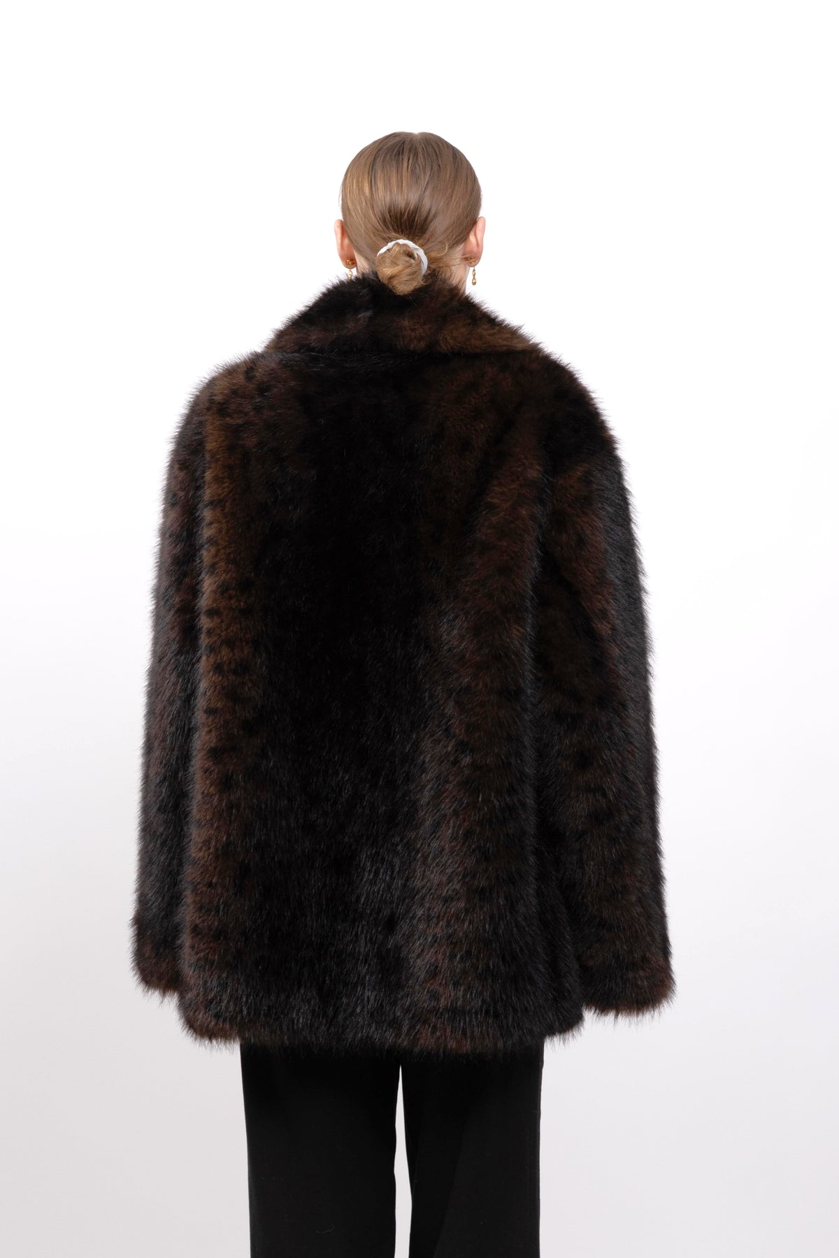 ABRIGO DE PELO SINTÉTICO CON ESTAMPADO DE LEOPARDO