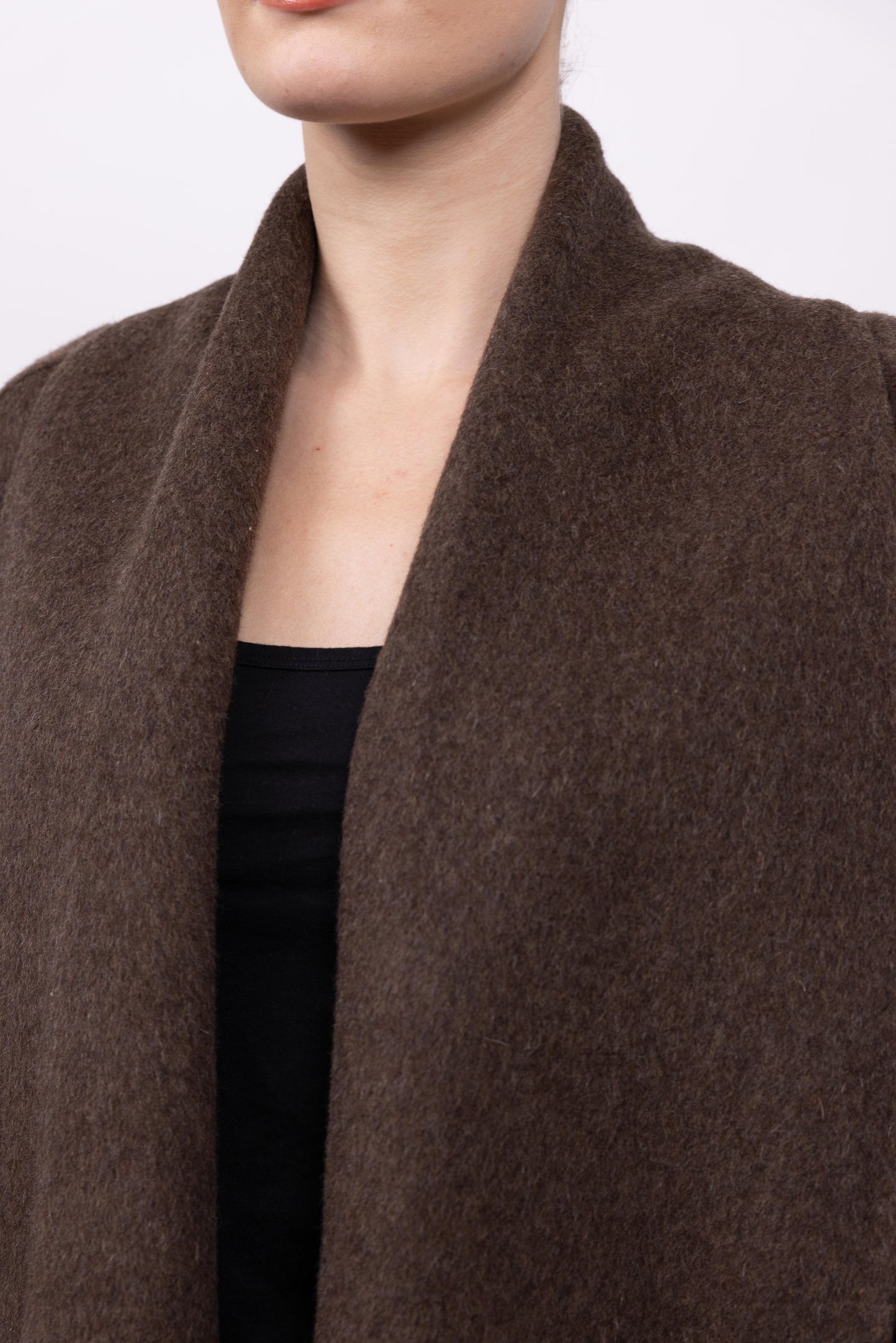 MANTEAU PEIGNOIR / KIMONO EN LAINE - FAIT MAIN - K-ZELL PARIS