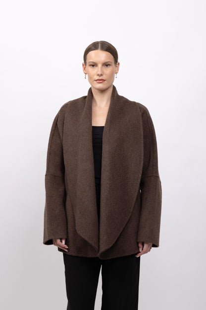 MANTEAU PEIGNOIR / KIMONO EN LAINE - FAIT MAIN - K-ZELL PARIS