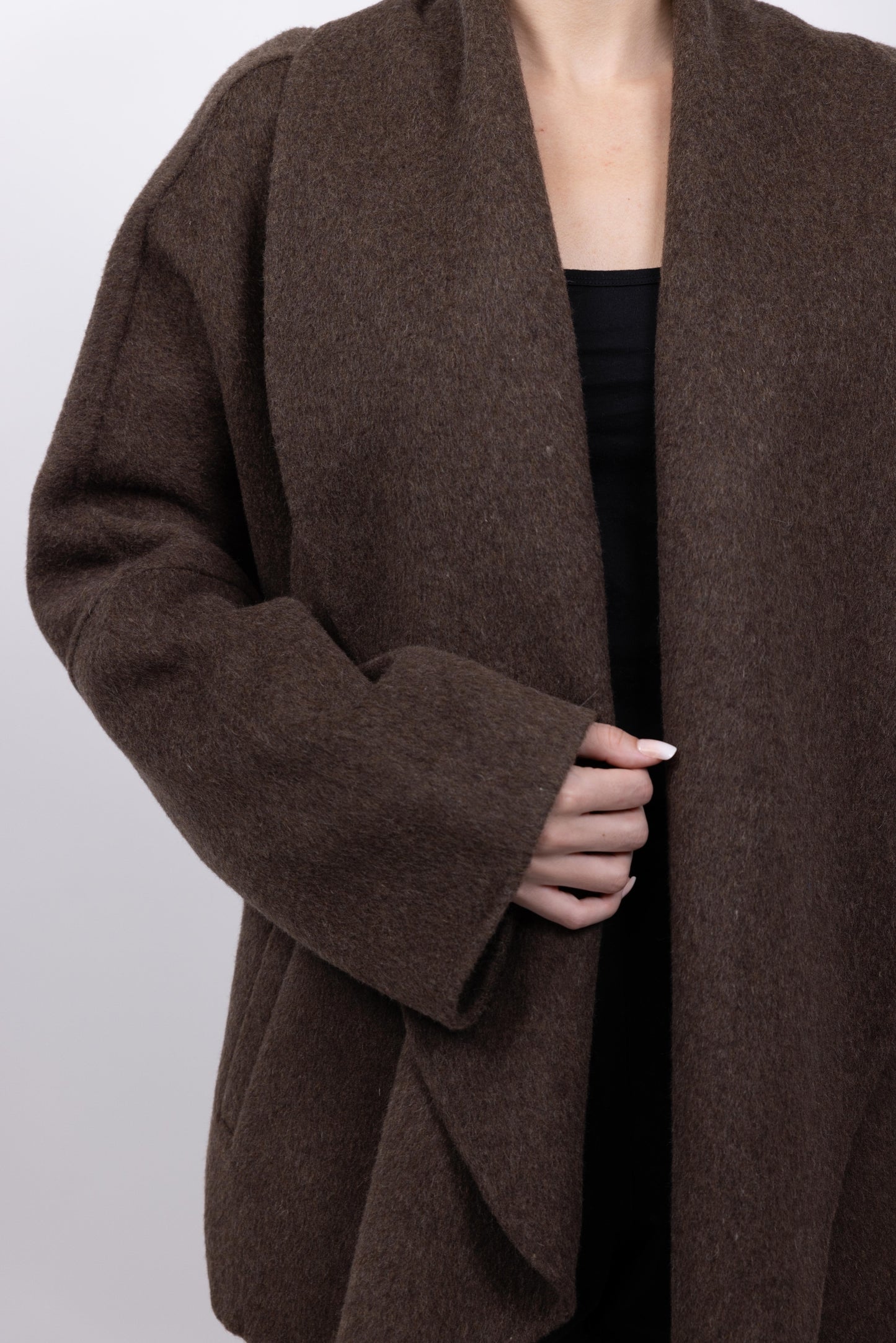MANTEAU PEIGNOIR / KIMONO EN LAINE - FAIT MAIN - K-ZELL PARIS
