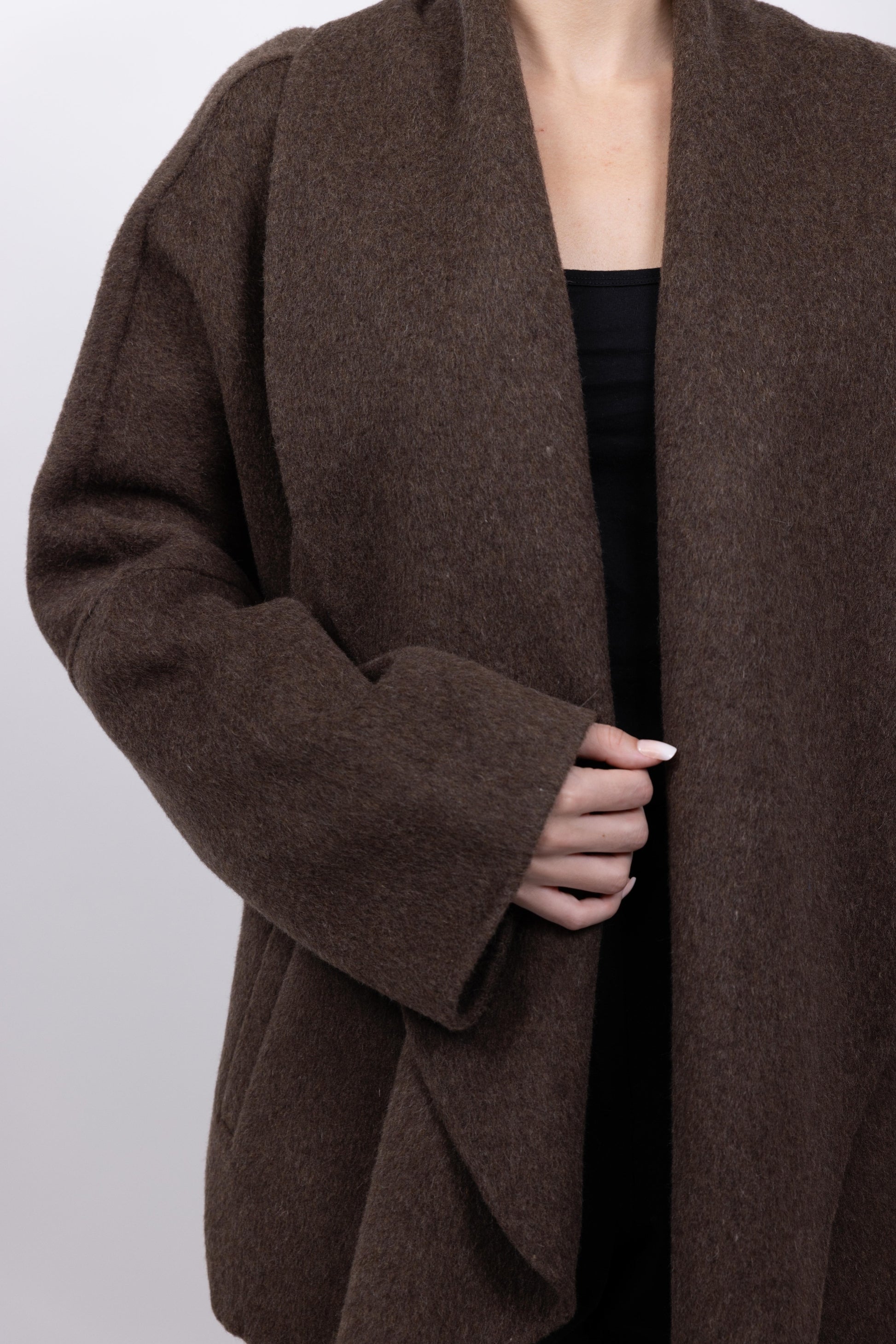 MANTEAU PEIGNOIR / KIMONO EN LAINE - FAIT MAIN - K-ZELL PARIS