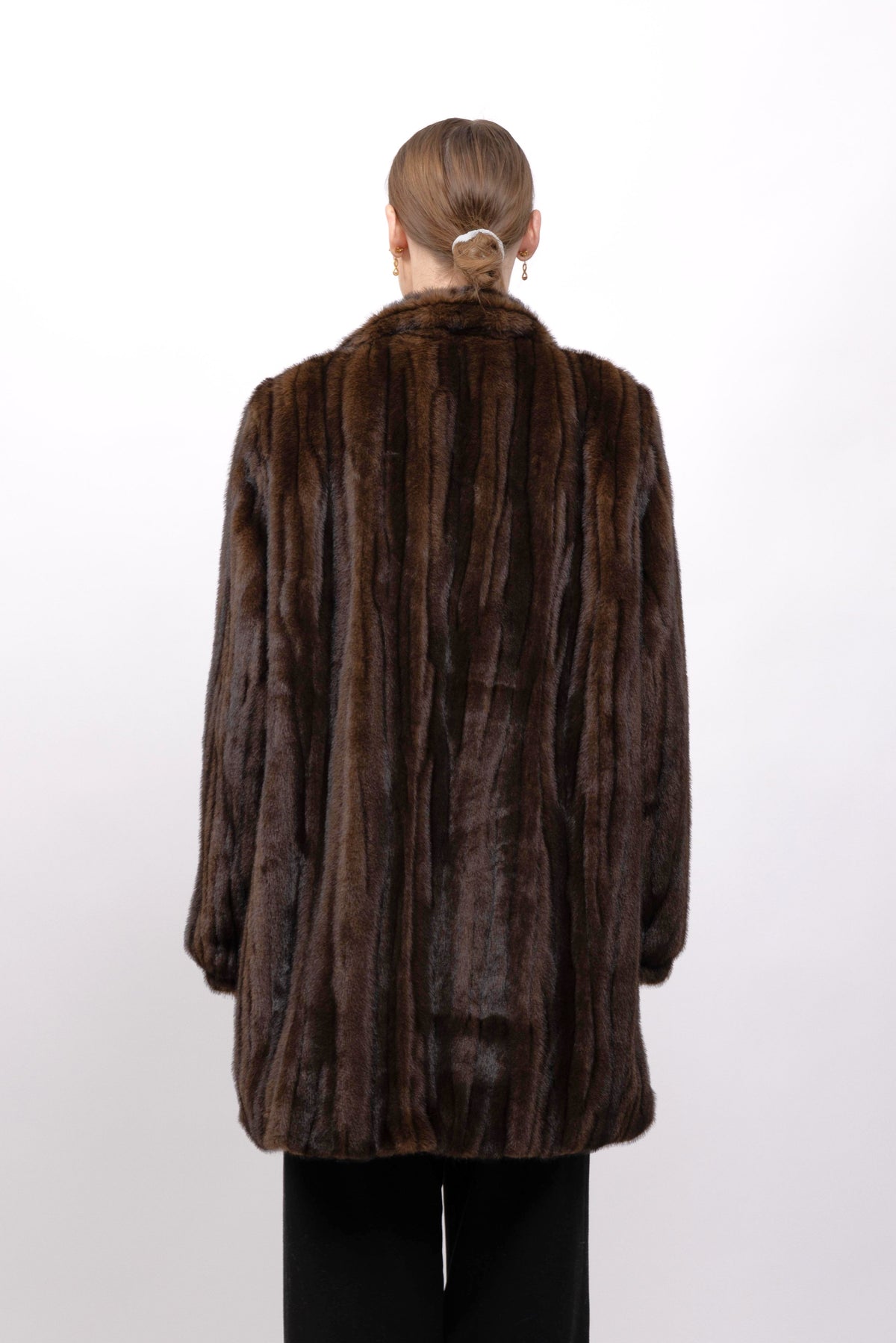 MANTEAU EN FAUSSE FOURRURE EFFET VISON