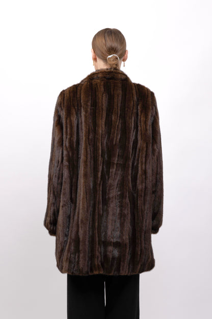 MANTEAU EN FAUSSE FOURRURE EFFET VISON