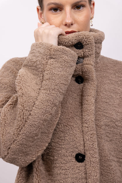LONG FAUX SHEARLING COAT