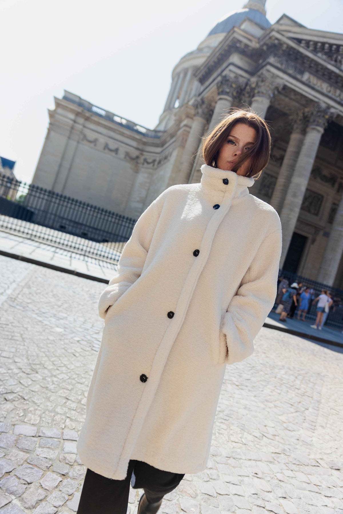 MANTEAU LONG EN FAUSSE FOURRURE MOUTON