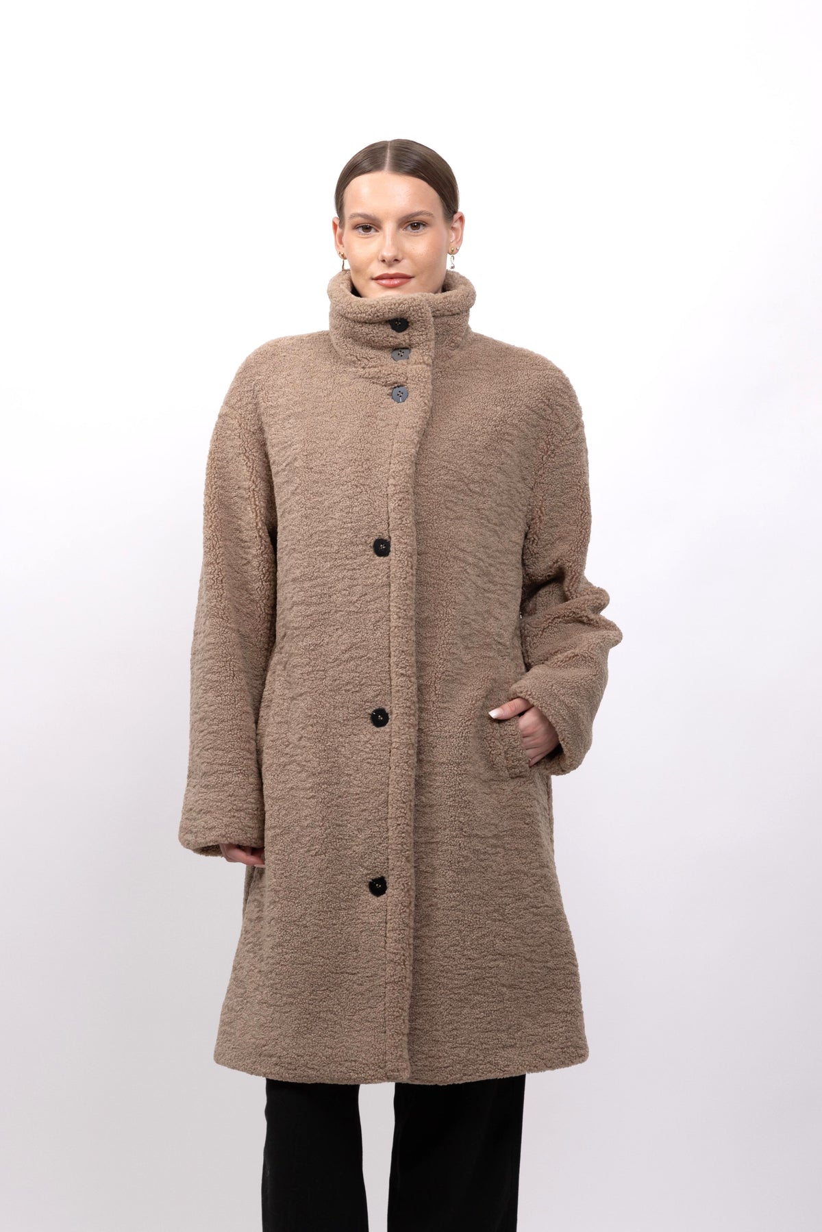 LONG FAUX SHEARLING COAT