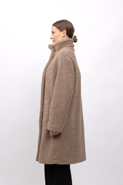 LONG FAUX SHEARLING COAT