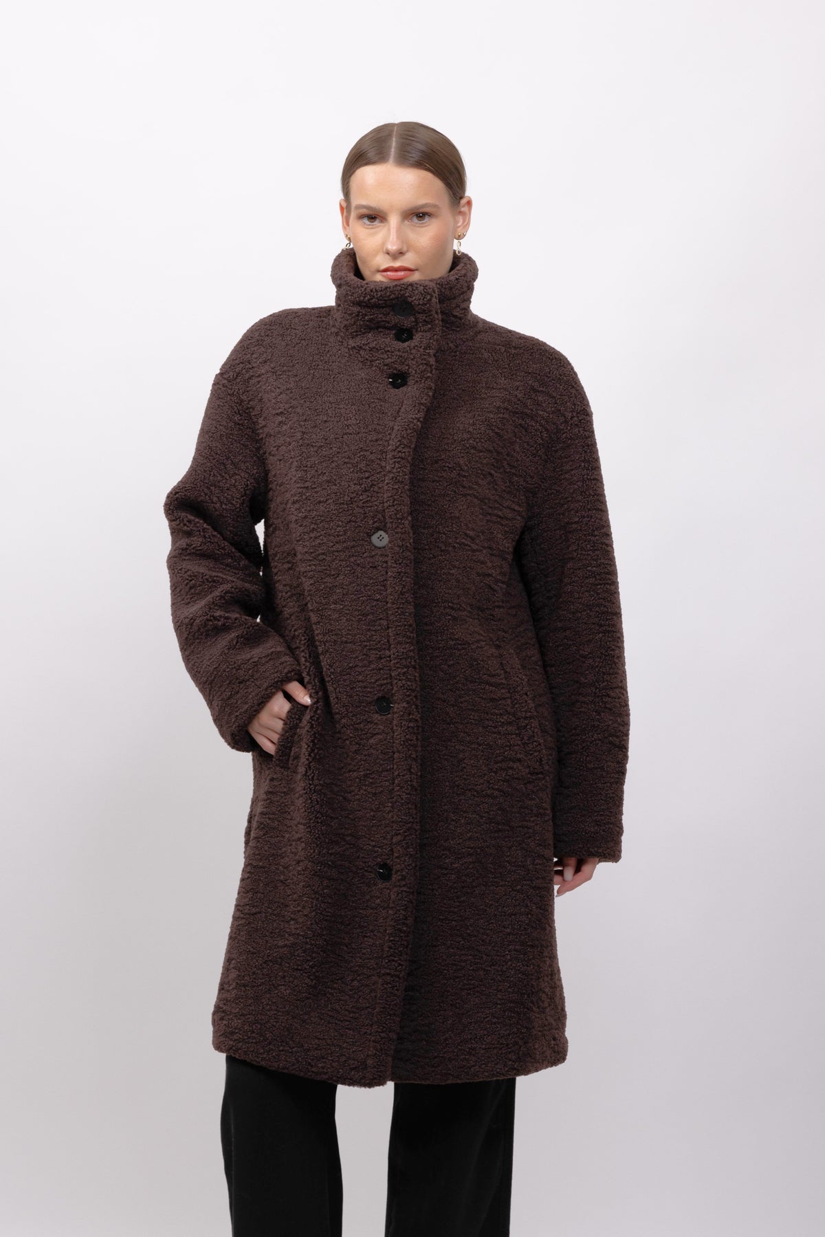 LONG FAUX SHEARLING COAT