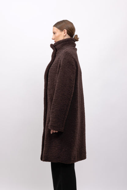 LONG FAUX SHEARLING COAT