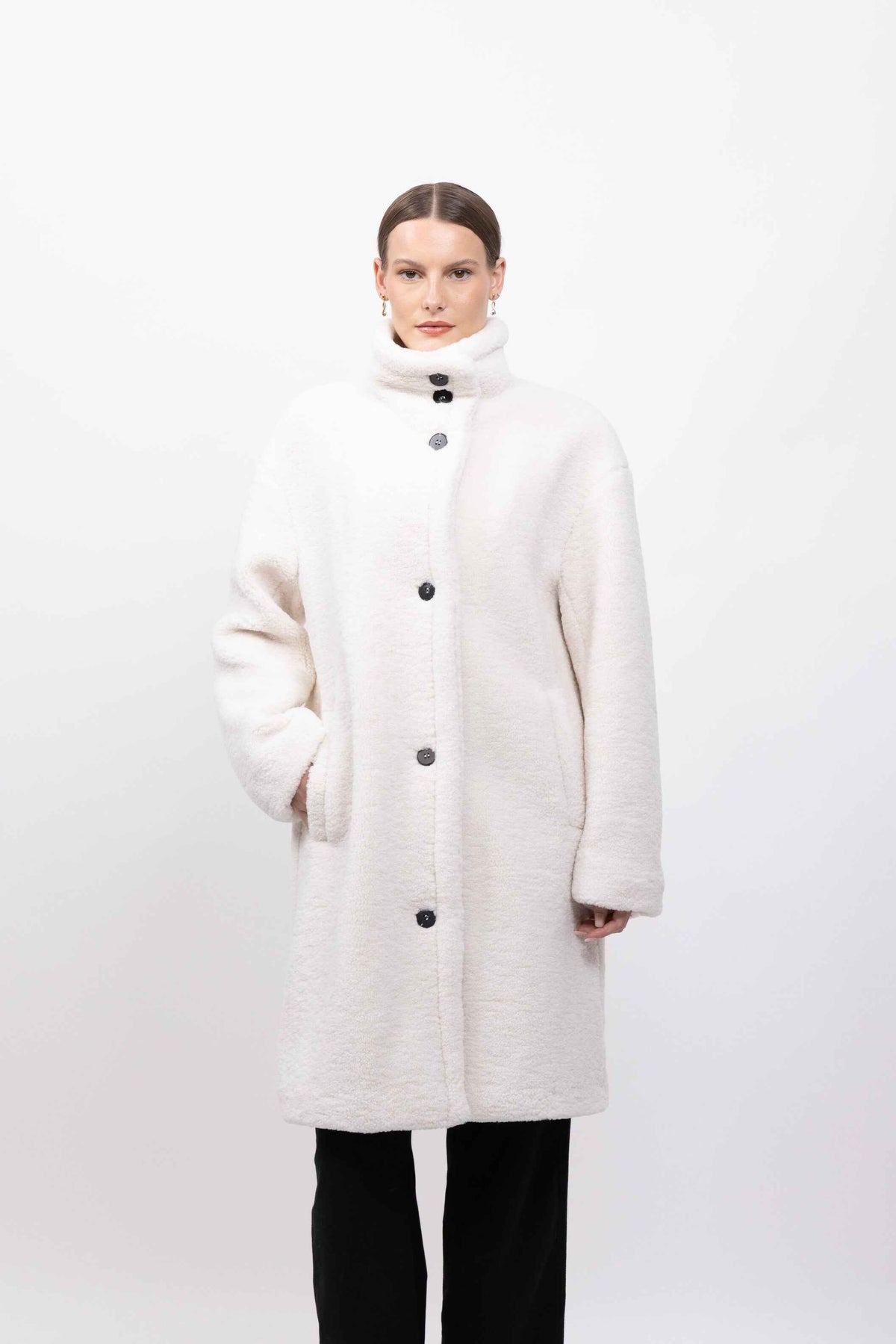 MANTEAU LONG EN FAUSSE FOURRURE MOUTON