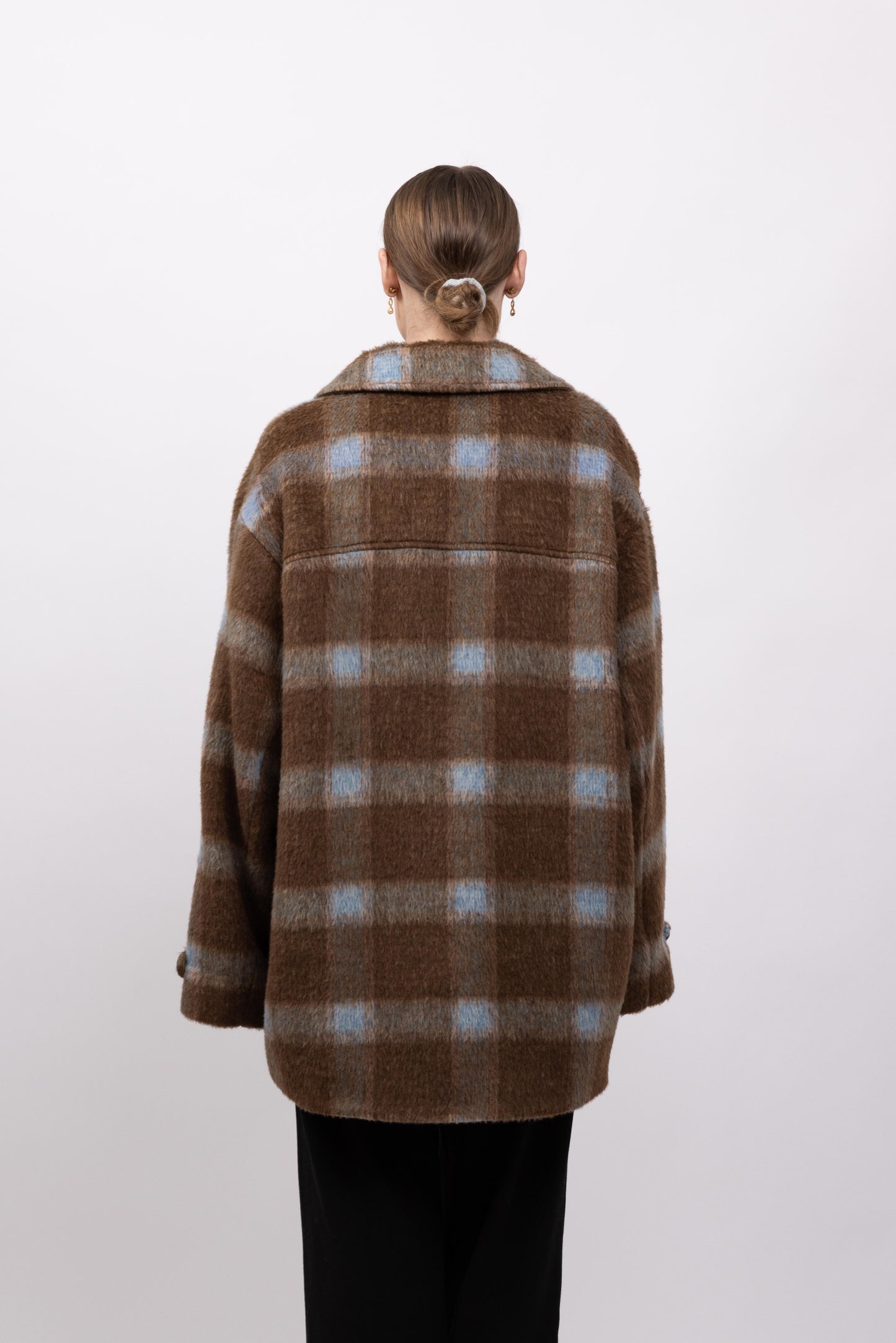 MANTEAU À CARREAUX AVEC LAINE