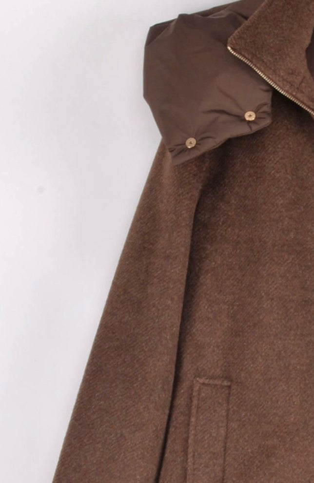 MANTEAU MI-LONG À CAPUCHE AMOVIBLE