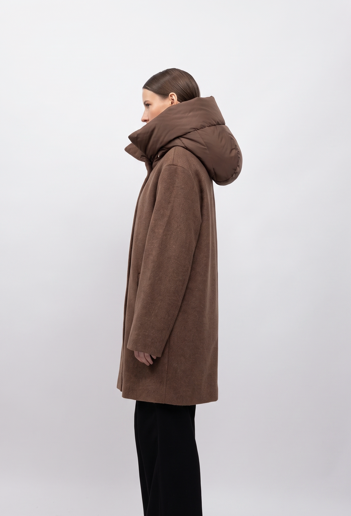 MANTEAU MI-LONG À CAPUCHE AMOVIBLE