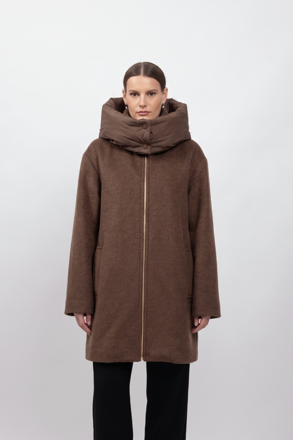 MANTEAU MI-LONG À CAPUCHE AMOVIBLE