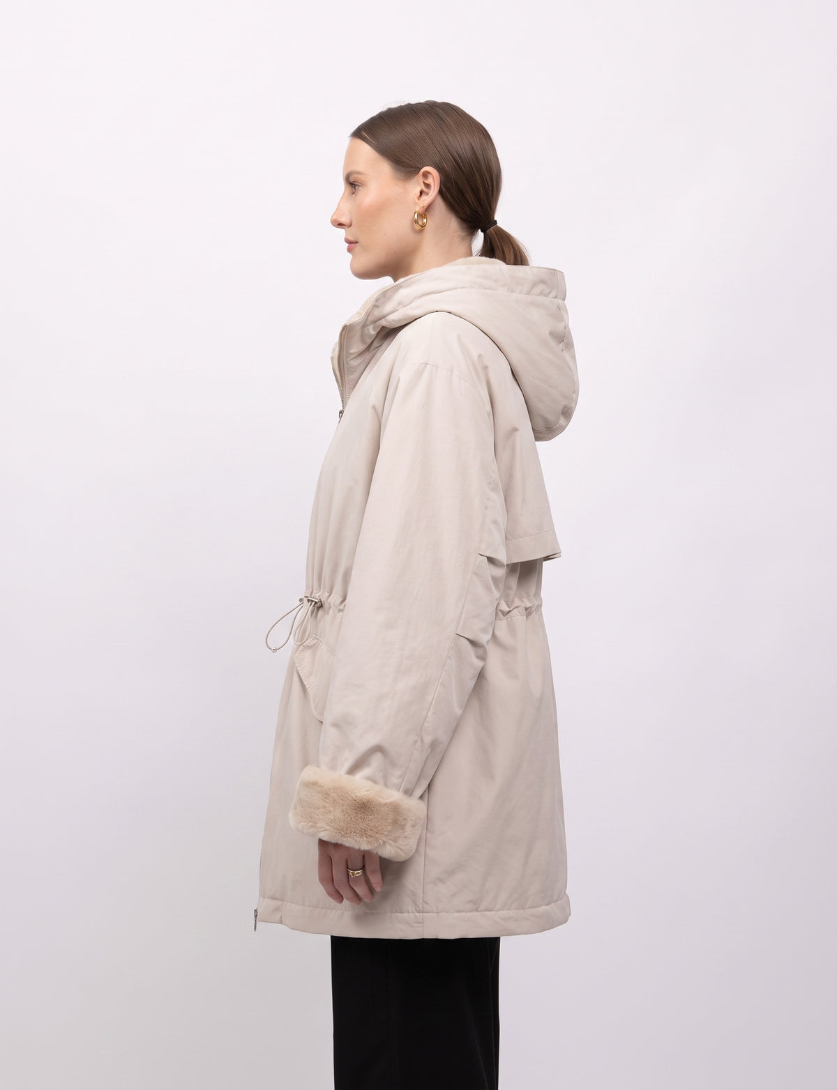 WATERPROOF PARKA WITH HOOD AND FAUX FUR LINING