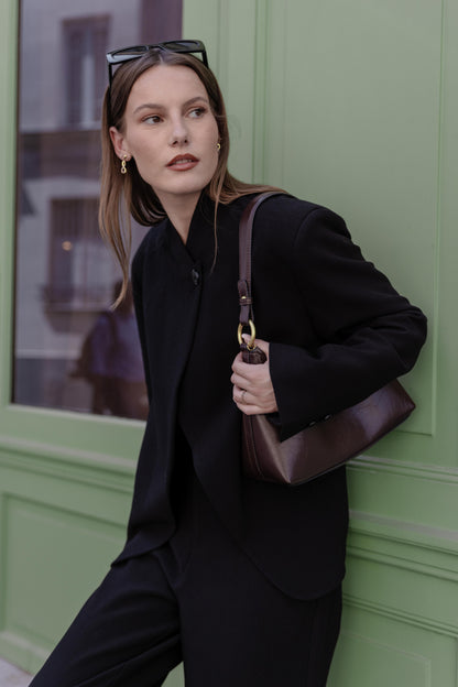 VESTE BLAZER A COL MONTANT