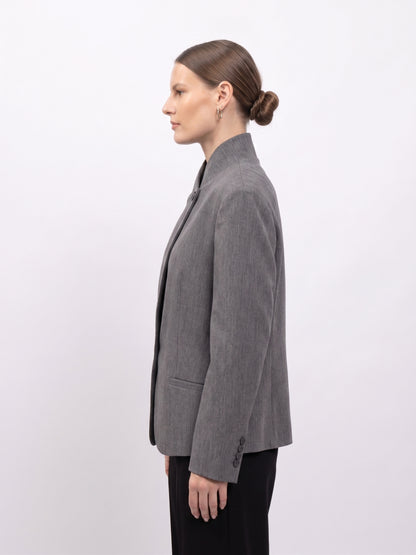 VESTE BLAZER A COL MONTANT
