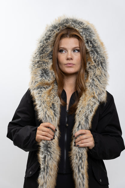 PARKA À CAPUCHE EN FAUSSE FOURRURE