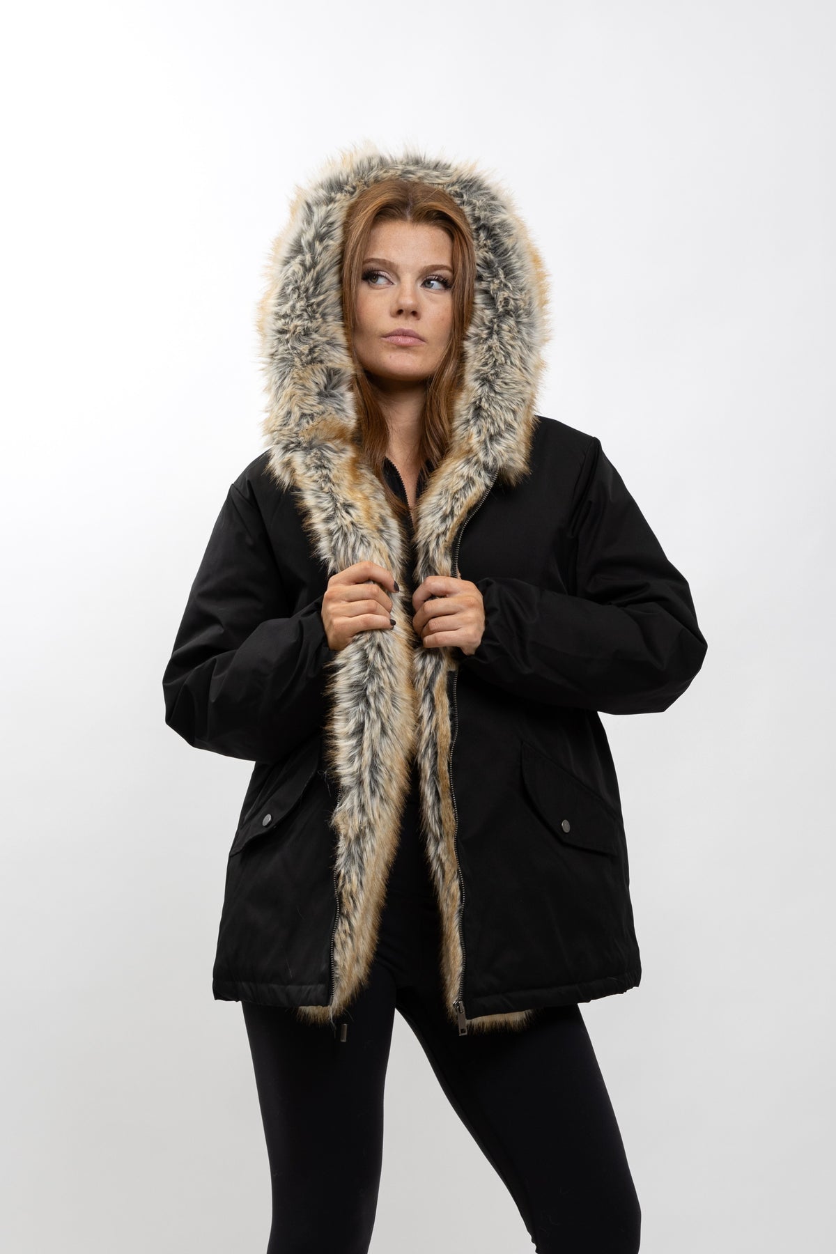 PARKA À CAPUCHE EN FAUSSE FOURRURE
