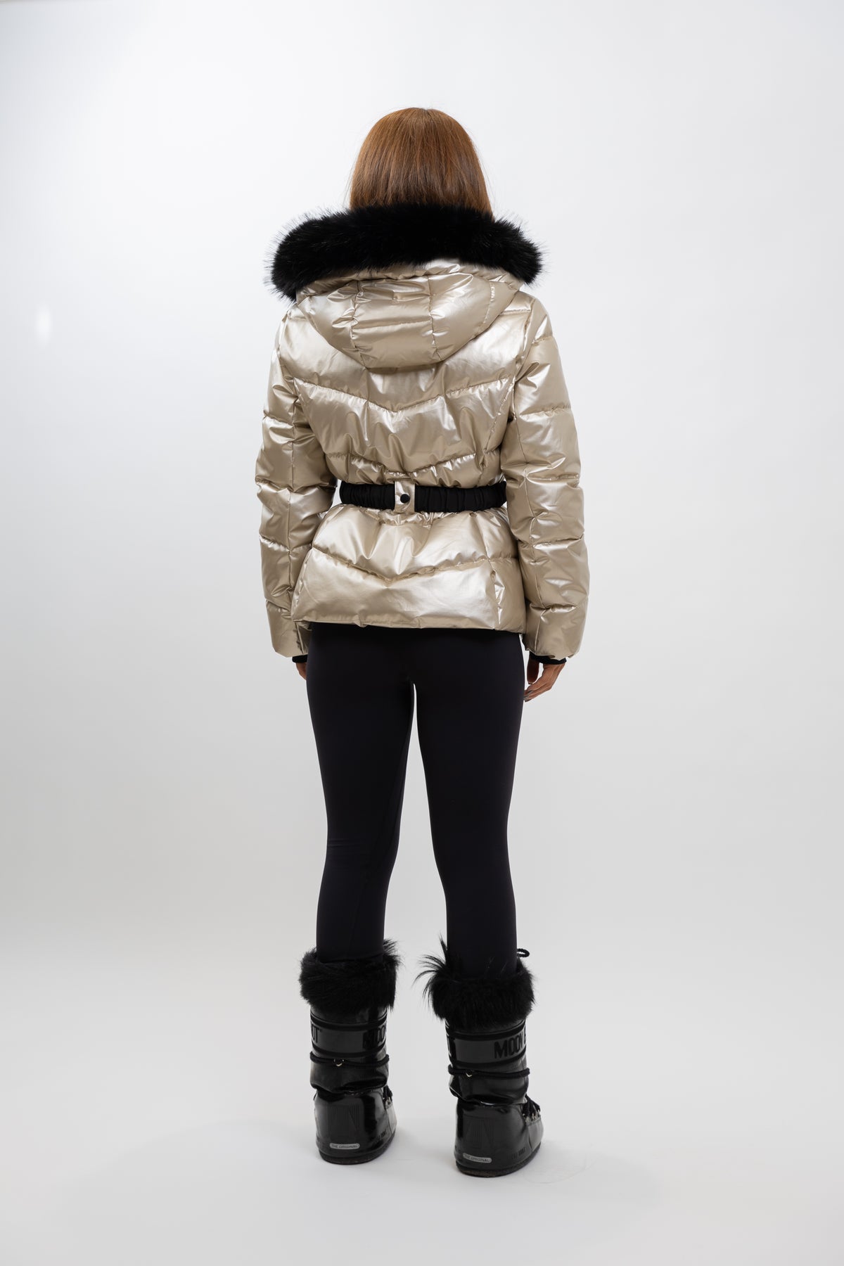 PARKA DE SKI À CAPUCHE EN FAUSSE FOURRURE