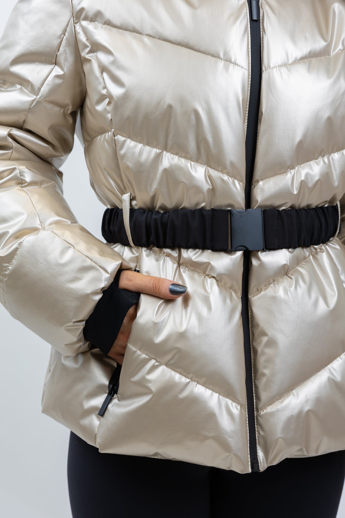 PARKA DE SKI À CAPUCHE EN FAUSSE FOURRURE