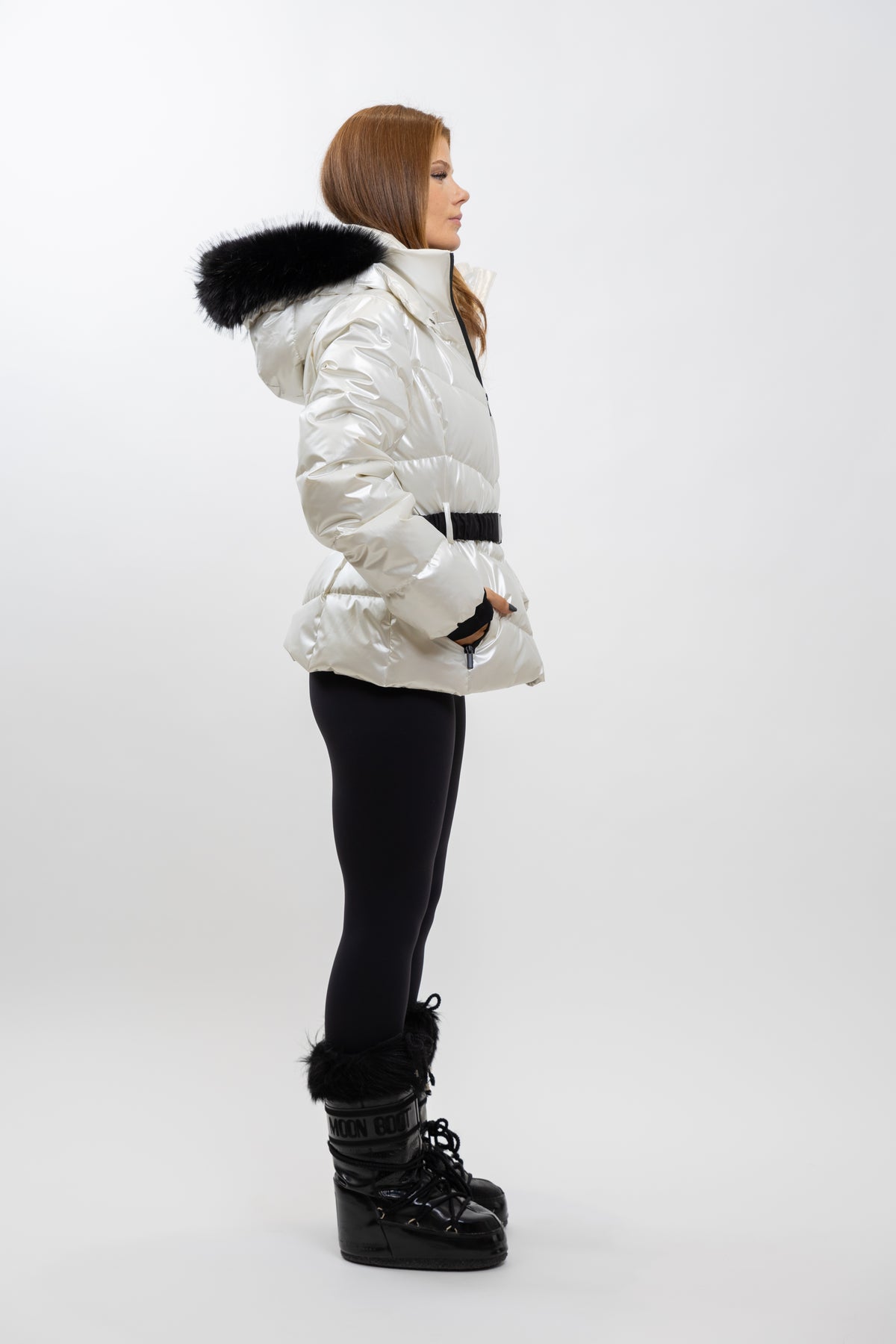 PARKA DE SKI À CAPUCHE EN FAUSSE FOURRURE