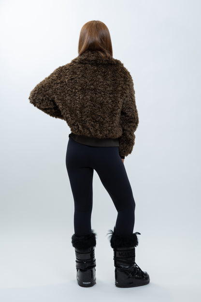 BLOUSON VESTE EN FAUSSE FOURRURE MOUTON