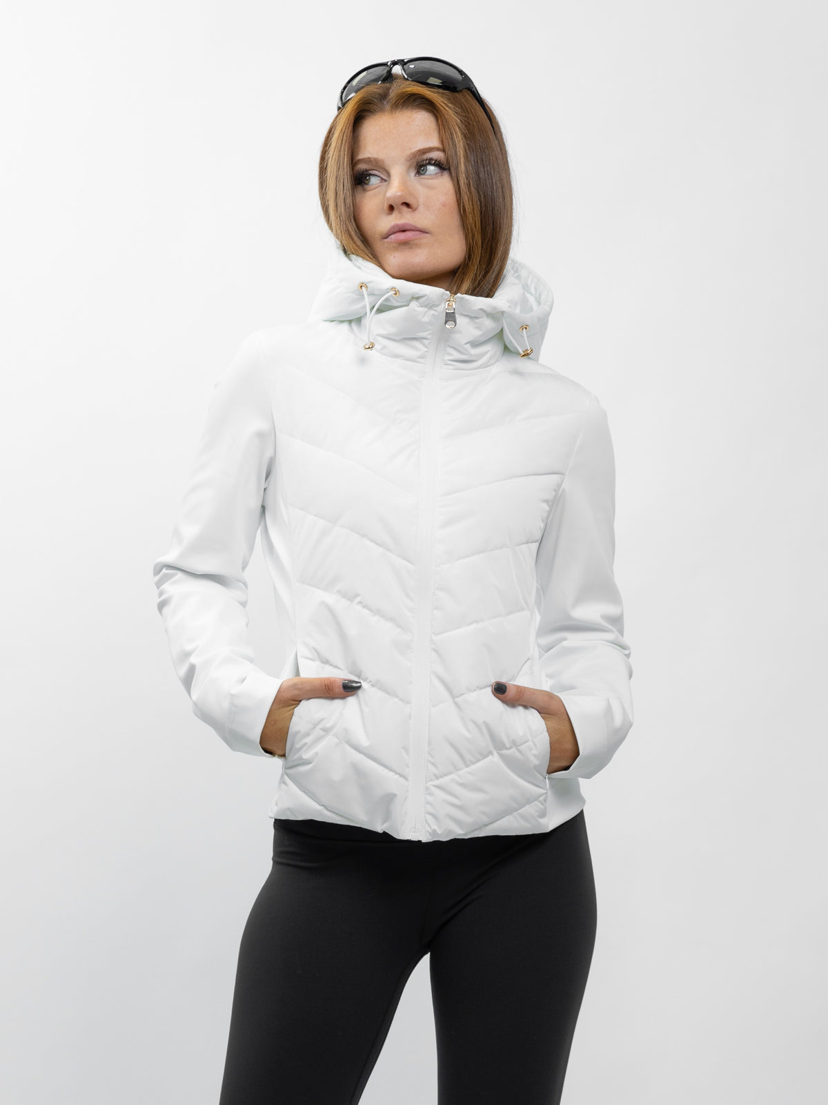 BLOUSON VESTE BIMATIÈRE MATELASSÉ À CAPUCHE