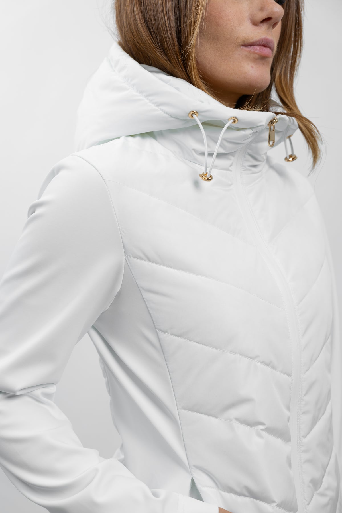 BLOUSON VESTE BIMATIÈRE MATELASSÉ À CAPUCHE