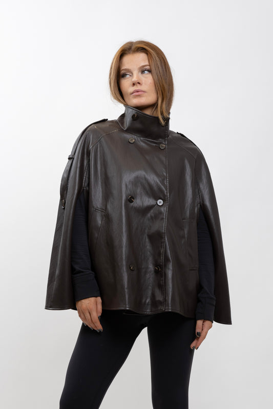 FAUX LEATHER CAPE