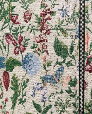DOUDOUNE EN JACQUARD FLEURS ET FAUX MOUTON