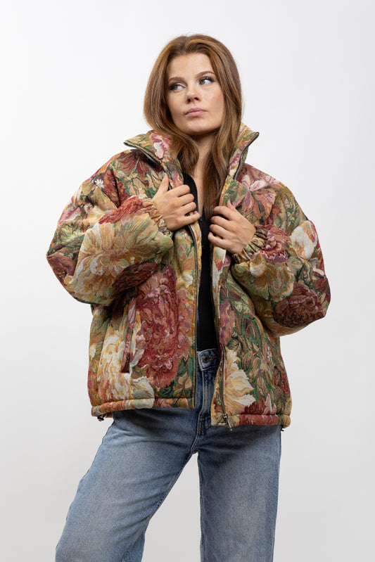 DOUDOUNE EN JACQUARD À MOTIF FLEURS