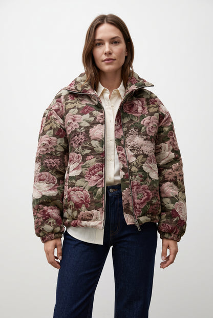 DOUDOUNE EN JACQUARD À MOTIF FLEURS