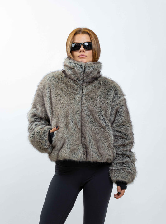 MANTEAU EN FAUSSE FOURRURE INTÉRIEUR DOUDOUNE