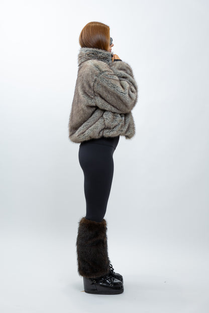 MANTEAU EN FAUSSE FOURRURE INTÉRIEUR DOUDOUNE