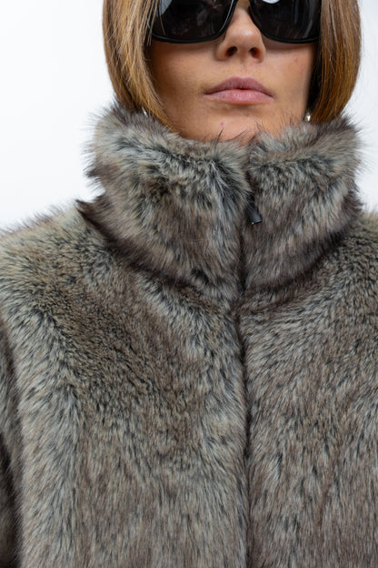 MANTEAU EN FAUSSE FOURRURE INTÉRIEUR DOUDOUNE