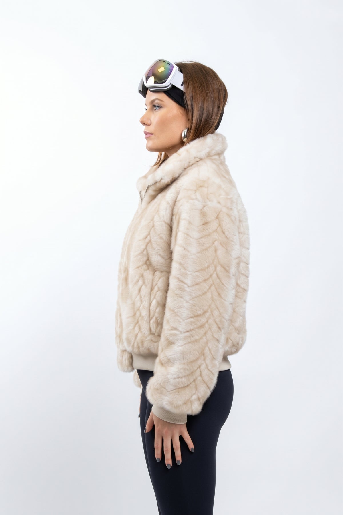 BLOUSON EN FAUSSE FOURRURE TORSADÉE - INTÉRIEUR DOUDOUNE