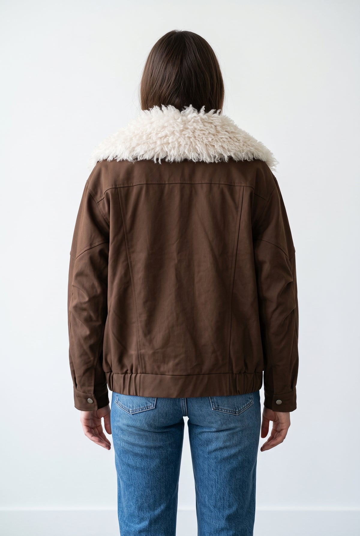 BLOUSON BIKER AVEC FAUSSE FOURRURE MOUTON