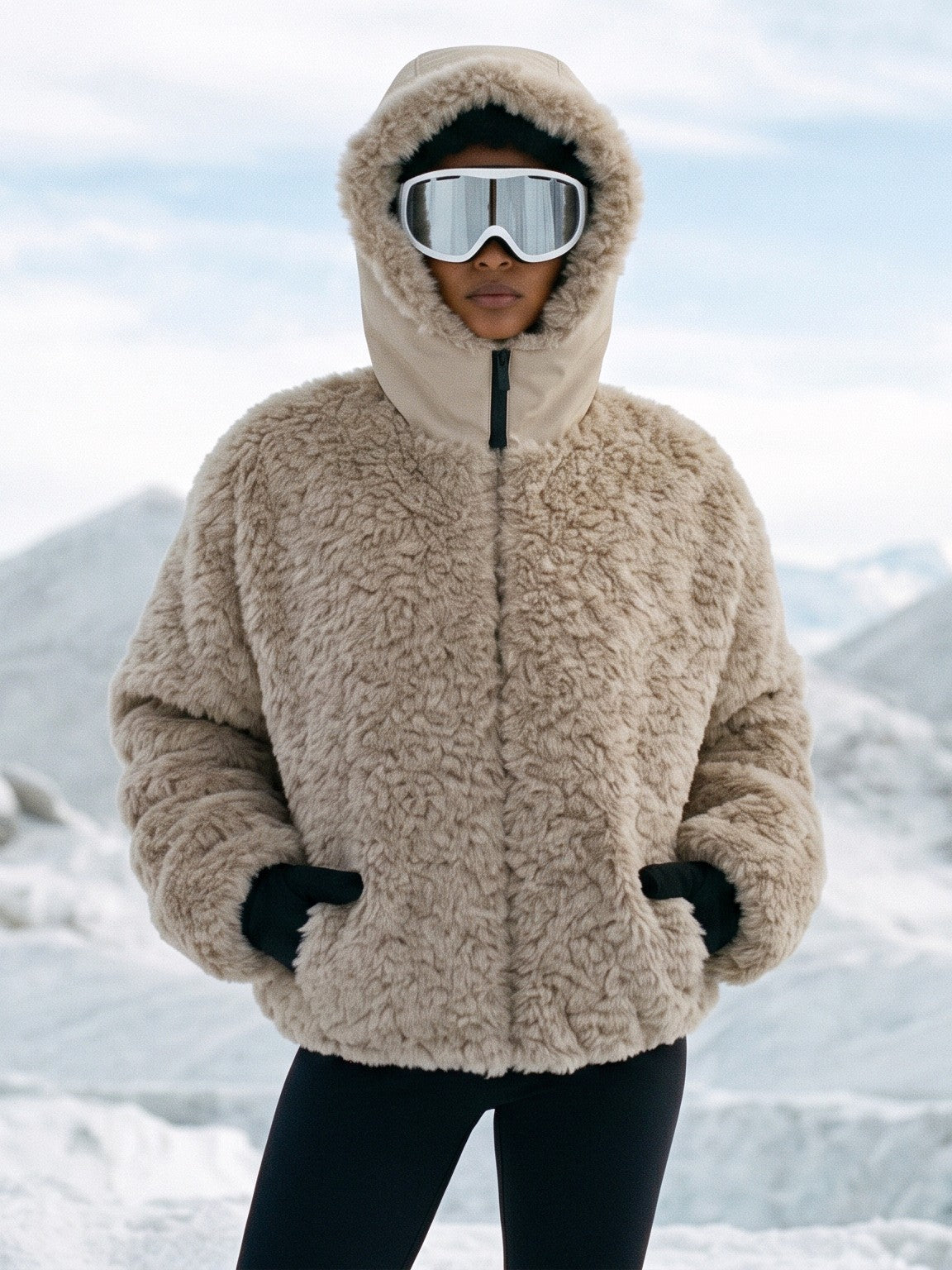 BLOUSON EN FAUSSE FOURRURE À INTERIEUR DOUDOUNE