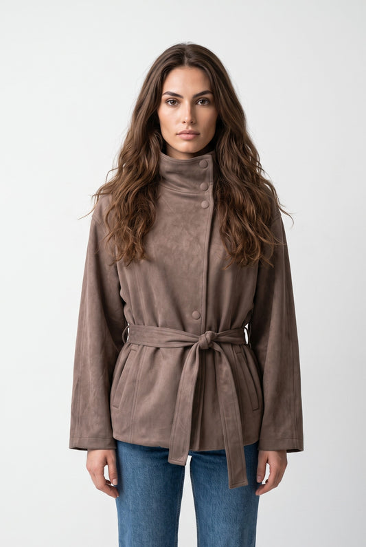 BLOUSON VESTE EFFET DAIM