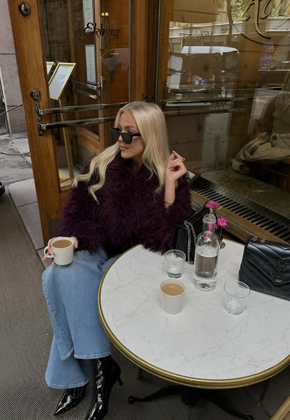 MANTEAU FLUFFY EN FAUSSE FOURRURE