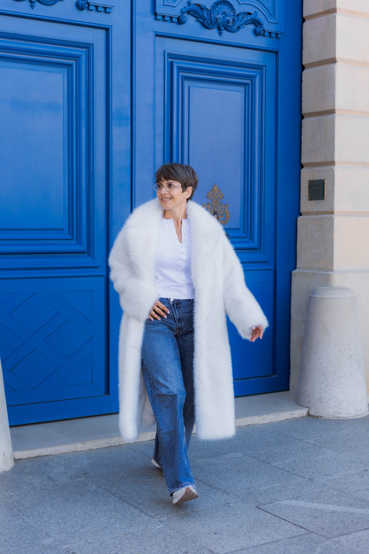LONG FAUX FUR COAT